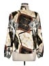 Assorted Brands 100% Silk Print Ivory Long Sleeve Silk Top Size M - photo 1