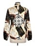 Assorted Brands 100% Silk Print Ivory Long Sleeve Silk Top Size M - photo 2