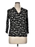 Monday Fun 100% Rayon Floral Black 3/4 Sleeve Blouse Size XL - photo 1