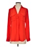 Ann Taylor 100% Polyester Orange Red Long Sleeve Blouse Size XS - photo 1