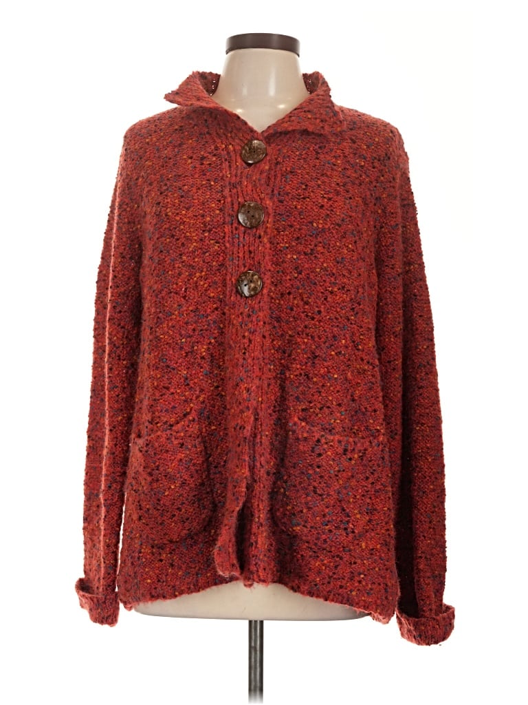 Pre-owned Coldwater Creek Cardigan Sweater In Red