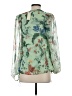 oasis 100% Polyester Green 3/4 Sleeve Blouse Size 4 - photo 2