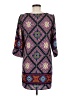 Pink Owl 100% Polyester Print Blue Casual Dress Size M - photo 2