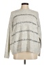 Vince Camuto Print Silver Pullover Sweater Size M - photo 1