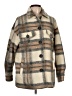 Zara 100% Acetate Plaid Tan Coat Size L - photo 1
