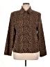 Briggs Animal Print Brown Long Sleeve Blouse Size 1X - photo 1