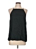 Zara Jacquard Blue Black Sleeveless Blouse Size L - photo 1