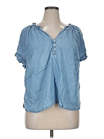 Lands' End Short Sleeve Henley (view 1)
