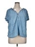 Lands' End 100% Lyocell Blue Short Sleeve Henley Size 1X - photo 1