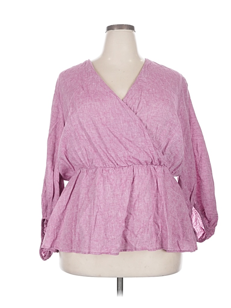 Pre-owned Lane Bryant 3/4 Sleeve Blouse In Pink