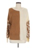 Blu Pepper 100% Acrylic Color Block Brown Pullover Sweater Size M - photo 1