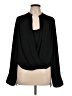 BCBGMAXAZRIA 100% Polyester Black Long Sleeve Blouse Size L - photo 1