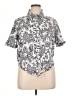 Unique Spectrum 100% Cotton Paisley Silver Black Short Sleeve Blouse Size XL - photo 1