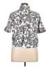 Unique Spectrum 100% Cotton Paisley Silver Black Short Sleeve Blouse Size XL - photo 2