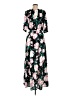 On 34th 100% Polyester Floral Black Green Casual Dress Size M - photo 2