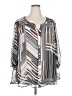 Ulla Popken 100% Polyester Gray Long Sleeve Blouse Size 24 - 26 - photo 1