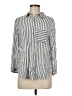VS Sport 100% Rayon Stripes Silver Long Sleeve Button-Down Shirt Size M - photo 1