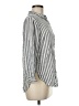 VS Sport 100% Rayon Stripes Silver Long Sleeve Button-Down Shirt Size M - photo 4