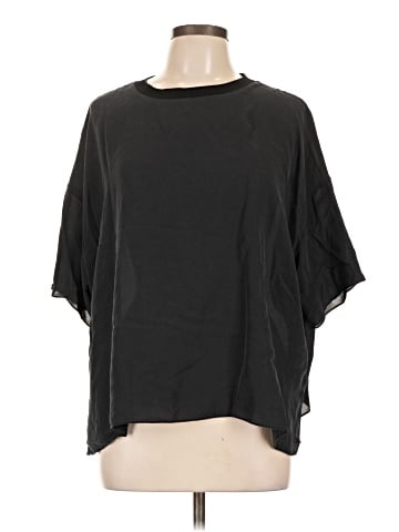 Vince. Short Sleeve Silk Top (view 1)