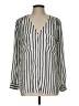 H&M Conscious 100% Polyester Stripes Ivory Long Sleeve Blouse Size 10 - photo 1