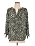 Monday Fun 100% Polyester Animal Print Green 3/4 Sleeve Blouse Size XL - photo 1