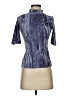 Pilcro Blue Short Sleeve Turtleneck Size XXS - photo 1