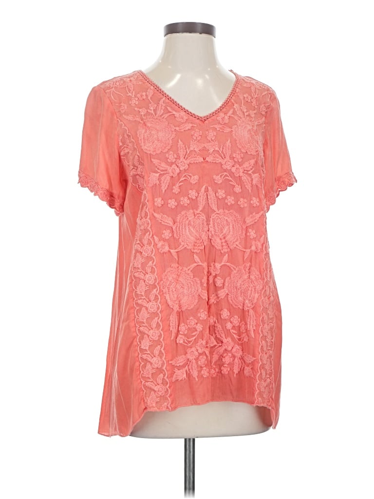 Pre-owned Karyn Seo Short Sleeve Blouse In Orange