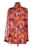 CAbi 100% Polyester Floral Orange Long Sleeve Blouse Size M - photo 2