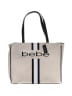 Bebe 100% Polyurethane Stripes Ivory White Tote One size - photo 1