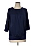 Xhilaration 100% Polyester Blue 3/4 Sleeve Blouse Size L - photo 1