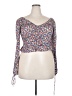 H&M 100% Polyester Blue Long Sleeve Blouse Size L - photo 1