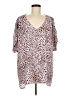 CAbi 100% Polyester Pink Short Sleeve Blouse Size M - photo 1