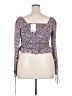 H&M 100% Polyester Blue Long Sleeve Blouse Size L - photo 2