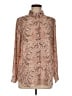 Rose + Olive Animal Print Brown Long Sleeve Blouse Size M - photo 1