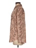 Rose + Olive Animal Print Brown Long Sleeve Blouse Size M - photo 5