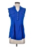 Cocomo Blue Sleeveless Button-Down Shirt Size S - photo 1