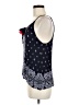 LUQ 100% Rayon Blue Sleeveless Blouse Size M (petite) - photo 5