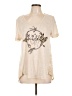 Vocal 100% Polyester Ivory Short Sleeve Top Size L - photo 1