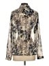 CAbi 100% Polyester Print Ivory Long Sleeve Blouse Size S - photo 2