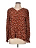La Roque Brown Long Sleeve Silk Top Size L - photo 1
