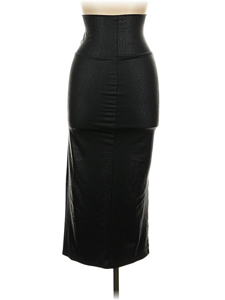 Pre-owned Cherish Faux Leather Skirt In Black