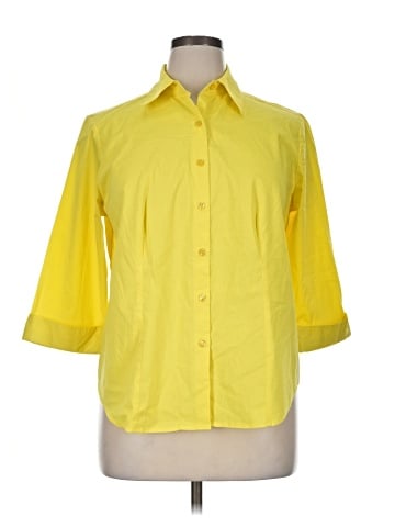 Jessica London 3/4 Sleeve Button-Down Shirt (view 1)