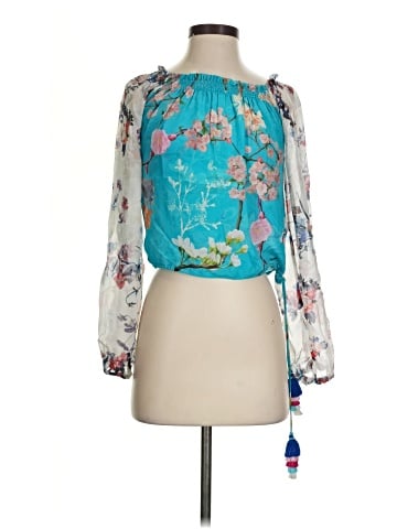 Rococo Sand Long Sleeve Silk Top (view 1)