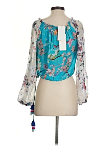 Rococo Sand Long Sleeve Silk Top (view 2)