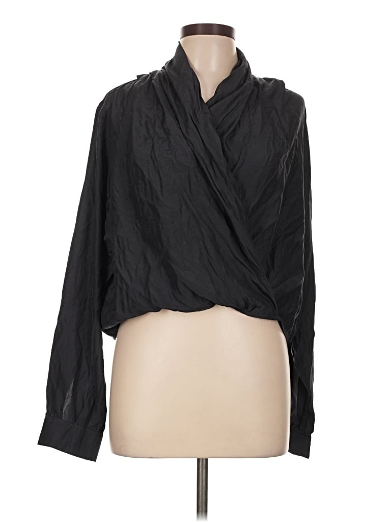 Pre-owned Dazy Long Sleeve Blouse In Black