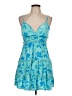 No Boundaries 100% Rayon Tropical Blue Cocktail Dress Size 12 - 14 - photo 1