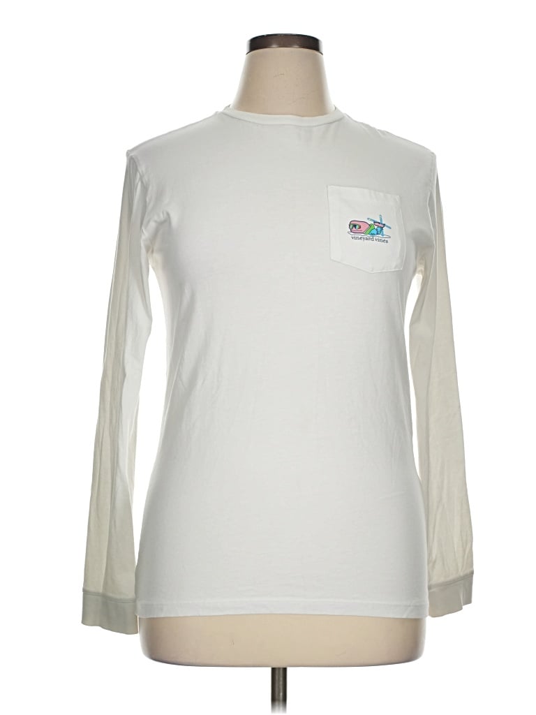 Pre-owned Vineyard Vines Long Sleeve T-shirt In Ivory