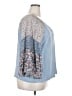 Umgee Floral Blue 3/4 Sleeve Top Size 2X - photo 4
