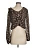 She + Sky 100% Polyester Brown Long Sleeve Blouse Size S - photo 1