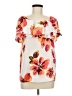 Rafaella 100% Polyester Orange Short Sleeve Blouse Size M - photo 1